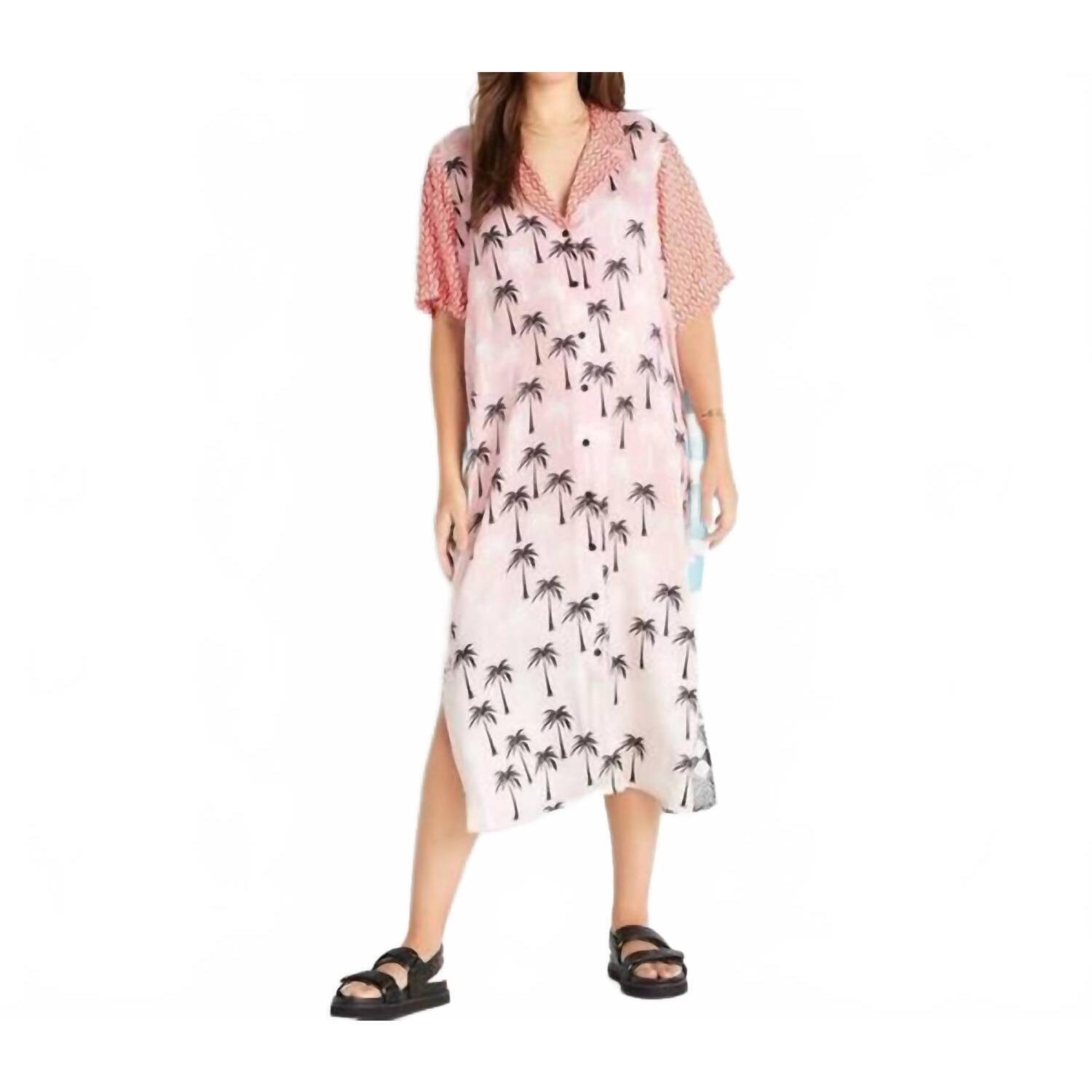 New Me369 Laura Shirt Dress In Palm Tree
